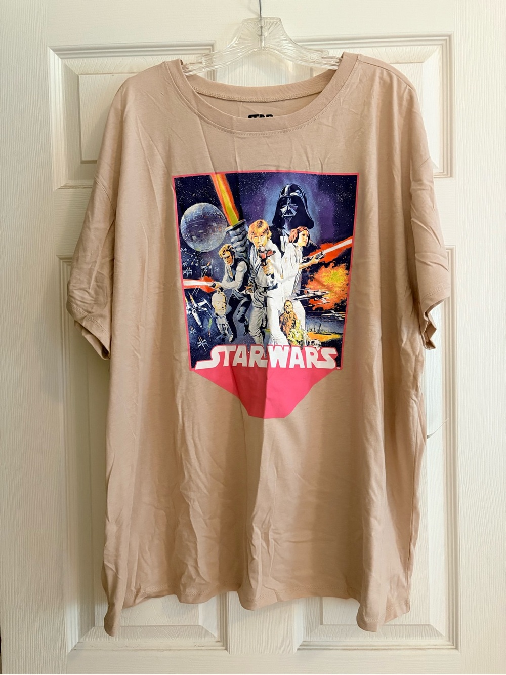 torrid Beige Tee with Pink and Multicolor Star Wars Graphic